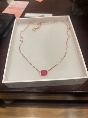 Rose Gold Necklace with Pink Sapphire